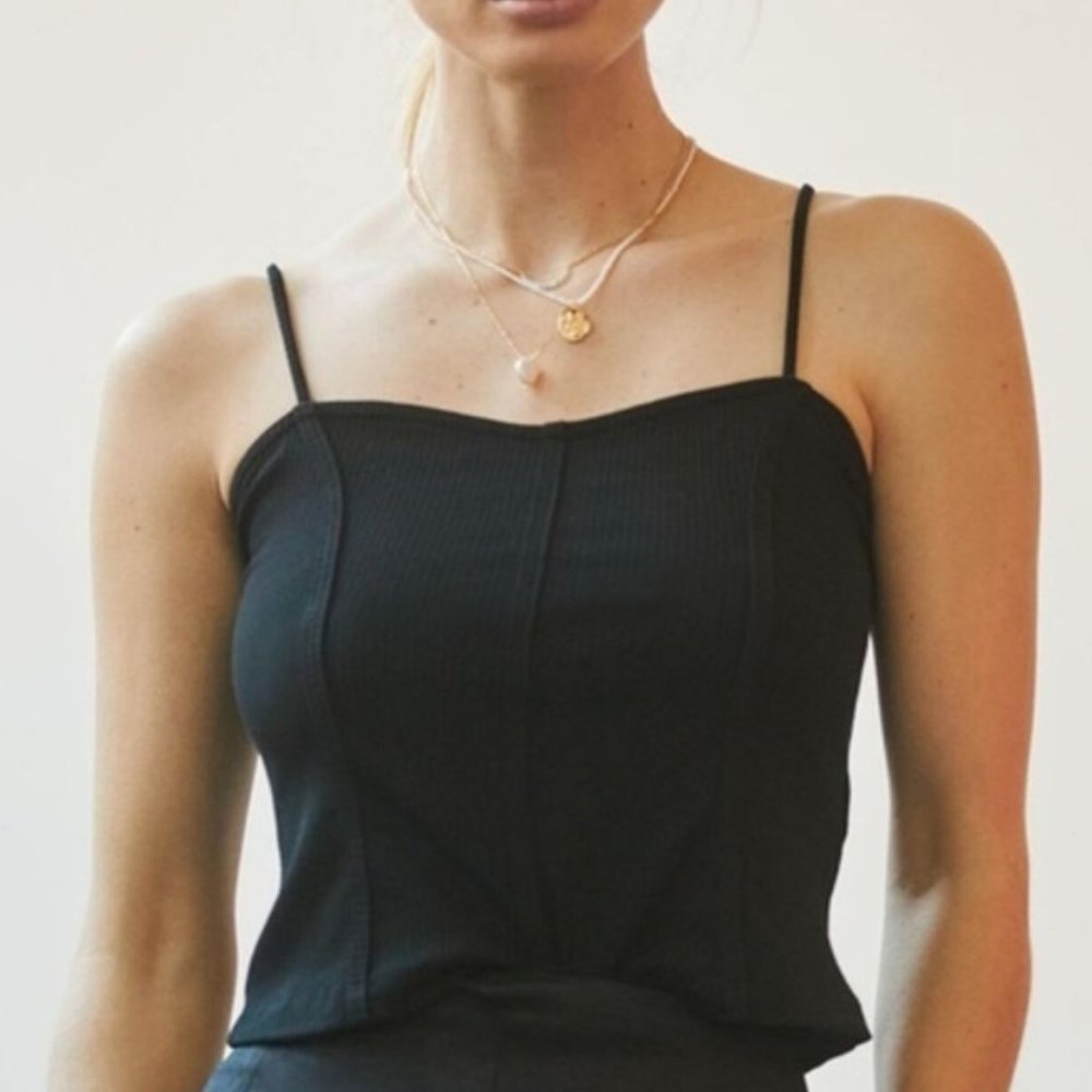 Anthro Ribbed Corset Style Tank